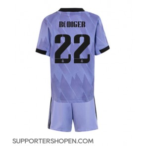 Real Madrid Antonio Rudiger #22 Bortatröja Barn 2022-23 Kortärmad (+ korta byxor)